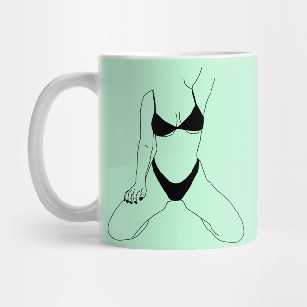 Bikini girl in green color by Eshka